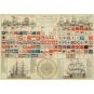 Set de table Pavillons marine souvenirs Île de Ré - Création française - Fabriqué en Europe