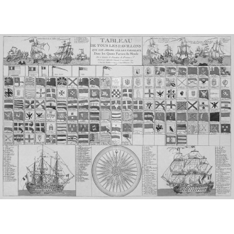 Set de table Pavillons marine souvenirs Île de Ré verso - Création française - Fabriqué en Europe