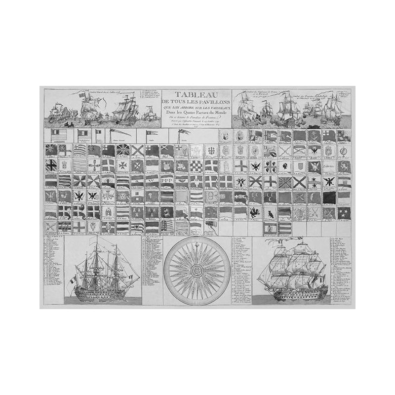 Set de table Pavillons marine souvenirs Île de Ré verso - Création française - Fabriqué en Europe