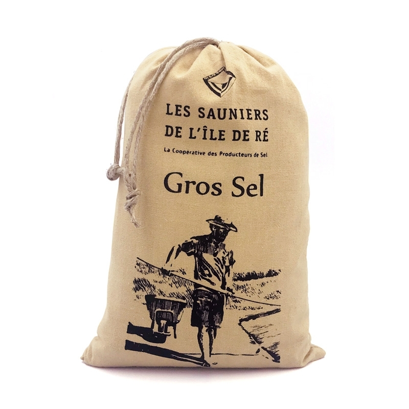 Gros sel de l'Île de Ré sachet toile 750 g fabrication française