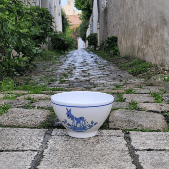 Bol âne bleu Île de Ré petit modèle décor
