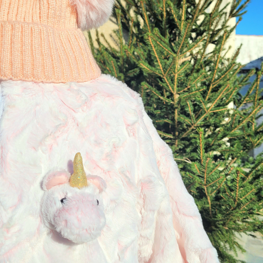 Veste polaire enfant Licorne rose décor zoom