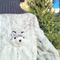 Veste polaire enfant peluche husky décor zoom détail