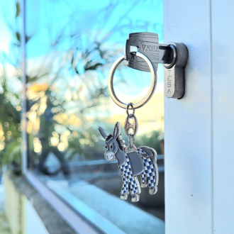 Porte clé île de ré vichy âne en culotte