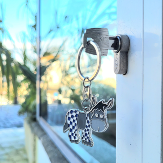 Porte clé Île de Ré - Âne en culotte vichy