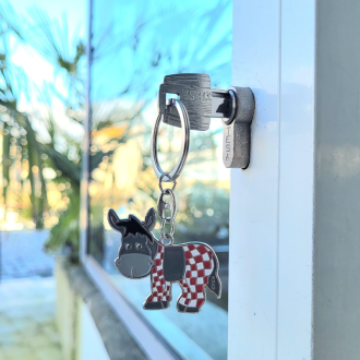 Porte clé Île de Ré - Âne en culotte vichy