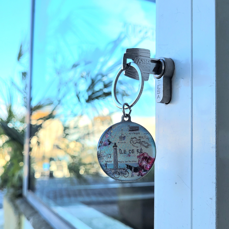 Porte clés ile de ré rond décor