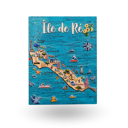 Magnet île de Ré - carte de l'Île