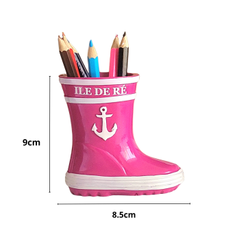 Pot à crayon botte de peche rose île de re dimensions