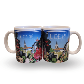 Mug ile de ré rose trémières recto / verso