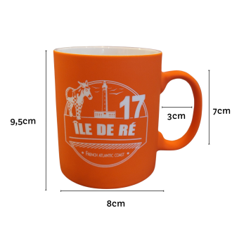 Mug gomme Île de Ré orange dimensions