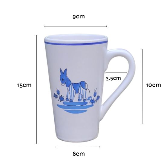 Blue donkey mug Île de Ré latte mug