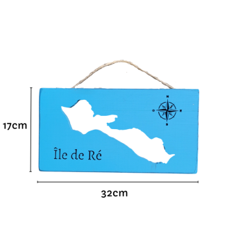 Pancarte en bois laser Carte Île de Ré dimensions