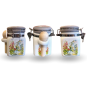 Flower of salt pot with wooden spoon