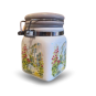 Flower of salt pot with wooden spoon