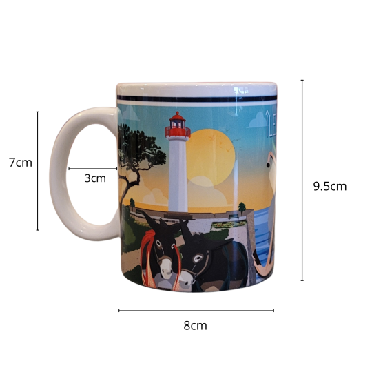 Mug Île de Ré - Le Phare rouge de St Martin de Ré et ses ânes
