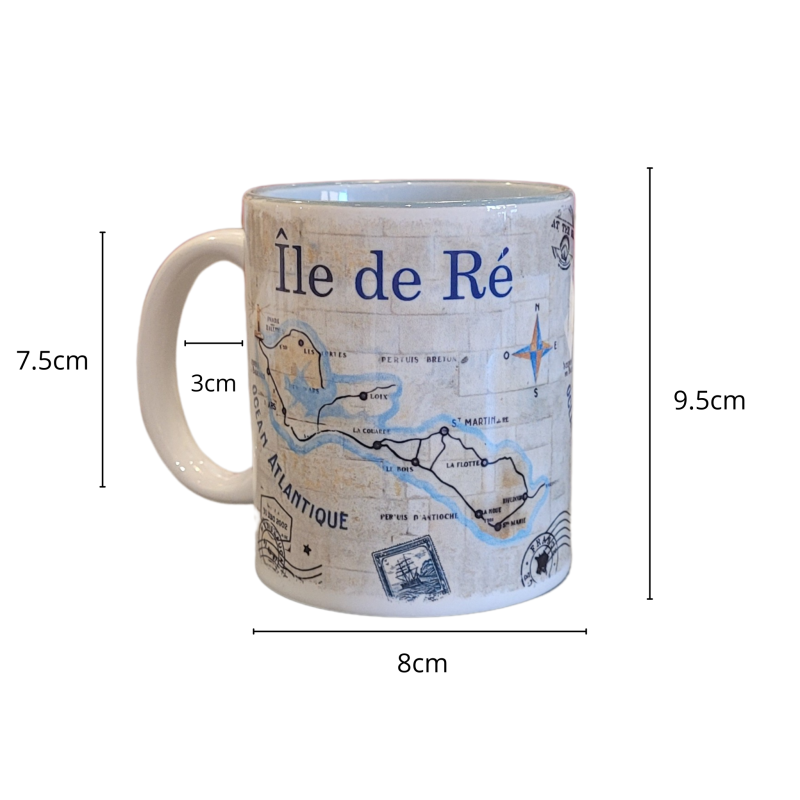 Mug Île de Ré Carte murale dimensions