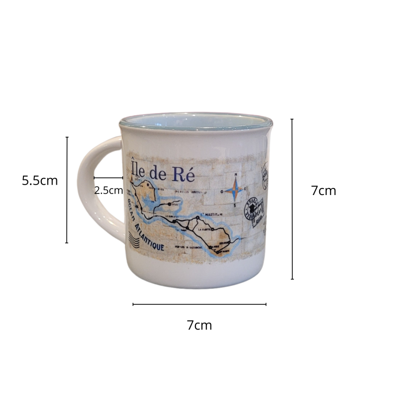 Mug expresso Île de Ré carte murale dimensions