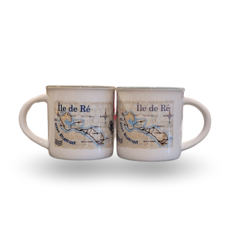 Mug expresso Île de Ré carte murale 360°