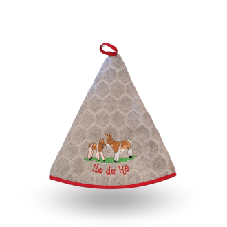 Essuie main Île de Ré rond âne gris ombre