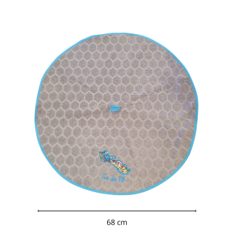 Round Île de Ré hand towel grey map