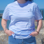 T-shirt Île de Ré marinière bleu ciel