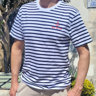 T-shirt homme Île de Ré marinière bleu marine