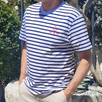 T-shirt homme Île de Ré marinière bleu marine
