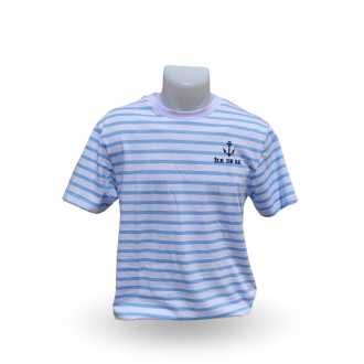 T-shirt Île de Ré marinière bleu ciel buste