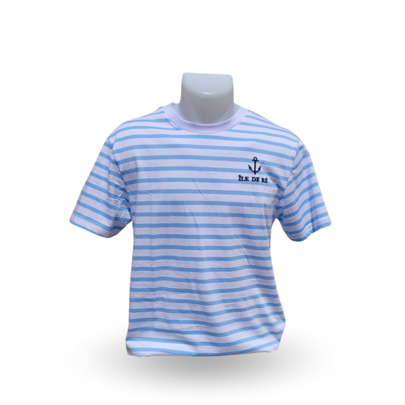 Île de Ré t-shirt sky blue stripes