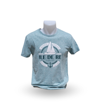 T-shirt Île de Ré voilier menthe