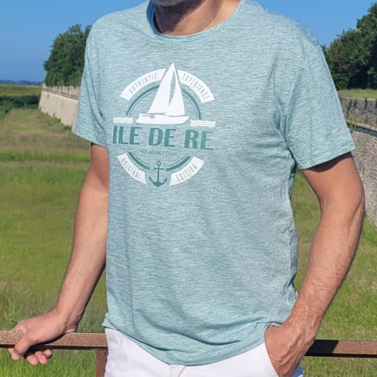 Île de Ré T-shirt mint sailboat