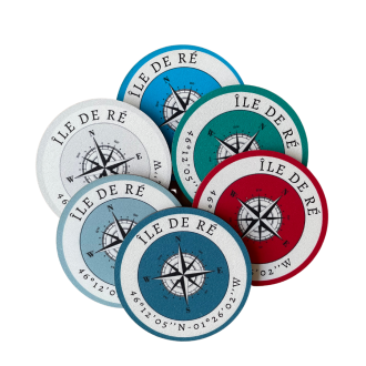 6 Dessous de verre en bois - Île de Ré