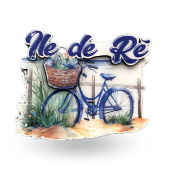 Magnet Île de Ré vélo panier fleuri