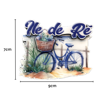 Magnet Île de Ré vélo panier fleuri
