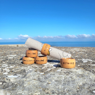 Personalised wooden napkin ring with first name - Pyrography Made in France