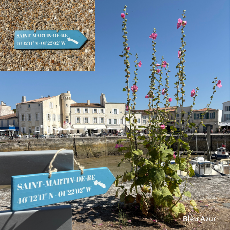 Pancarte St Martin de Ré droite Bleu Français