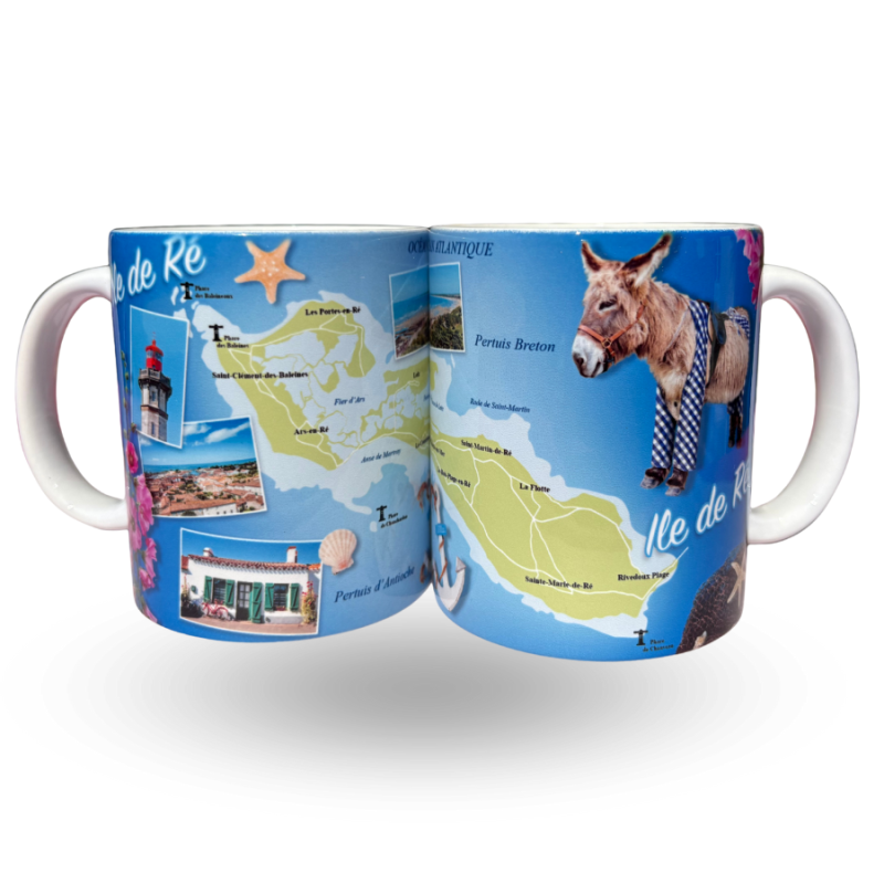 Mug - Carte de l'Île de ré multi vues