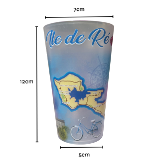 Reusable souvenir cup - Île de Ré decorated 360°