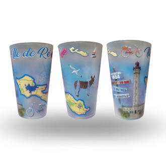Reusable souvenir cup - Île de Ré decorated 360°