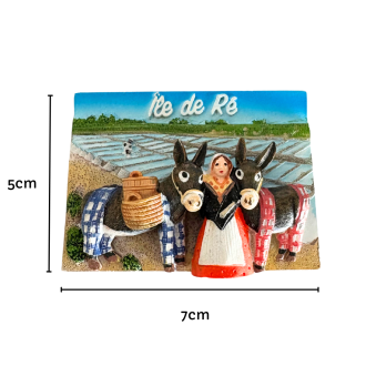 Mesure Magnet relief Île de Ré - Couple d'ânes en culotte