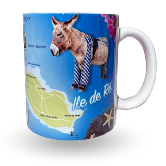 Mug souvenir - Île de ré avec carte et vues