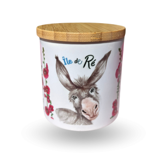 Pot en céramique Île de Ré - tête d'âne roses trémières