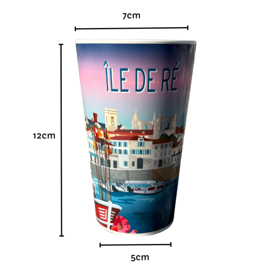 Gobelet - Le port Saint Martin de Ré - Île de Ré mesures
