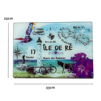 Planche à découper en verre - Île de Ré mesures