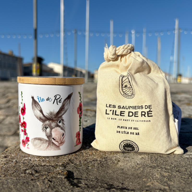 Pack Pot à sel + Sachet toile Fleur de Sel de l'Île de Ré