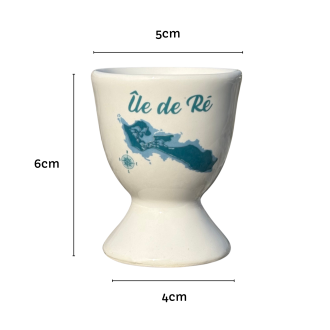 Coquetier carte Île de Ré - Bleu Turquoise dimensions