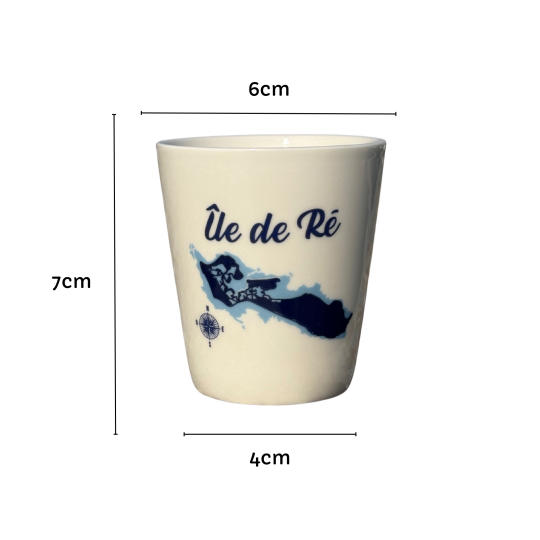 Tasse expresso carte Île de Ré - Bleu marine
