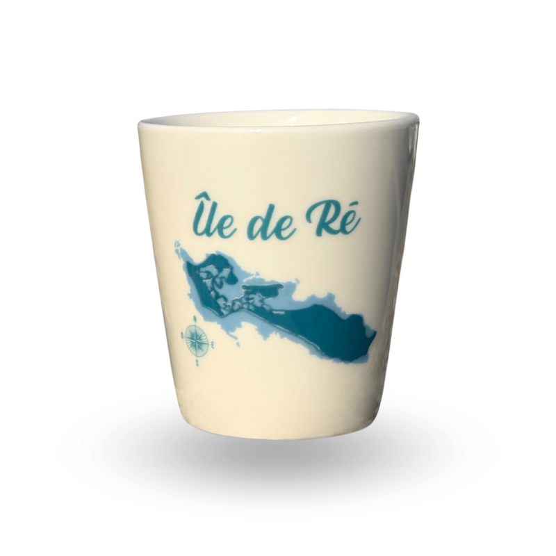 Île de Ré espresso cup map - Turquoise Blue