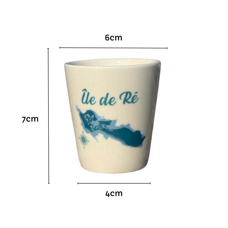 Île de Ré espresso cup map - Turquoise Blue